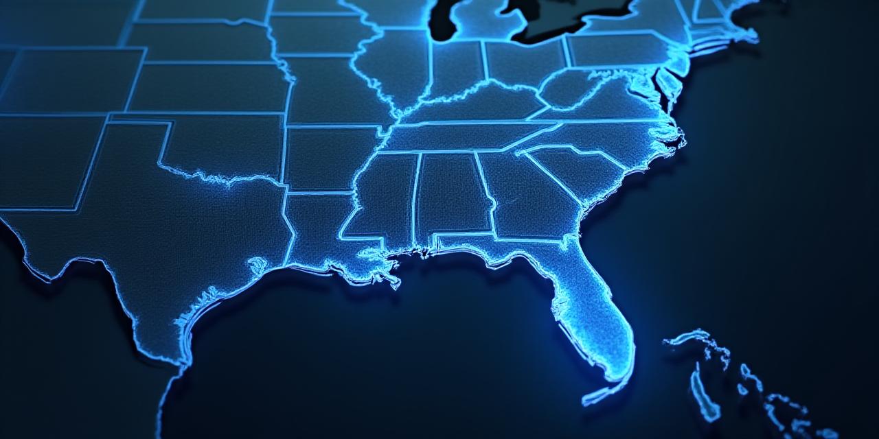 Infrastructure map highlighting TSM service lanes between North Carolina and the Mexico border